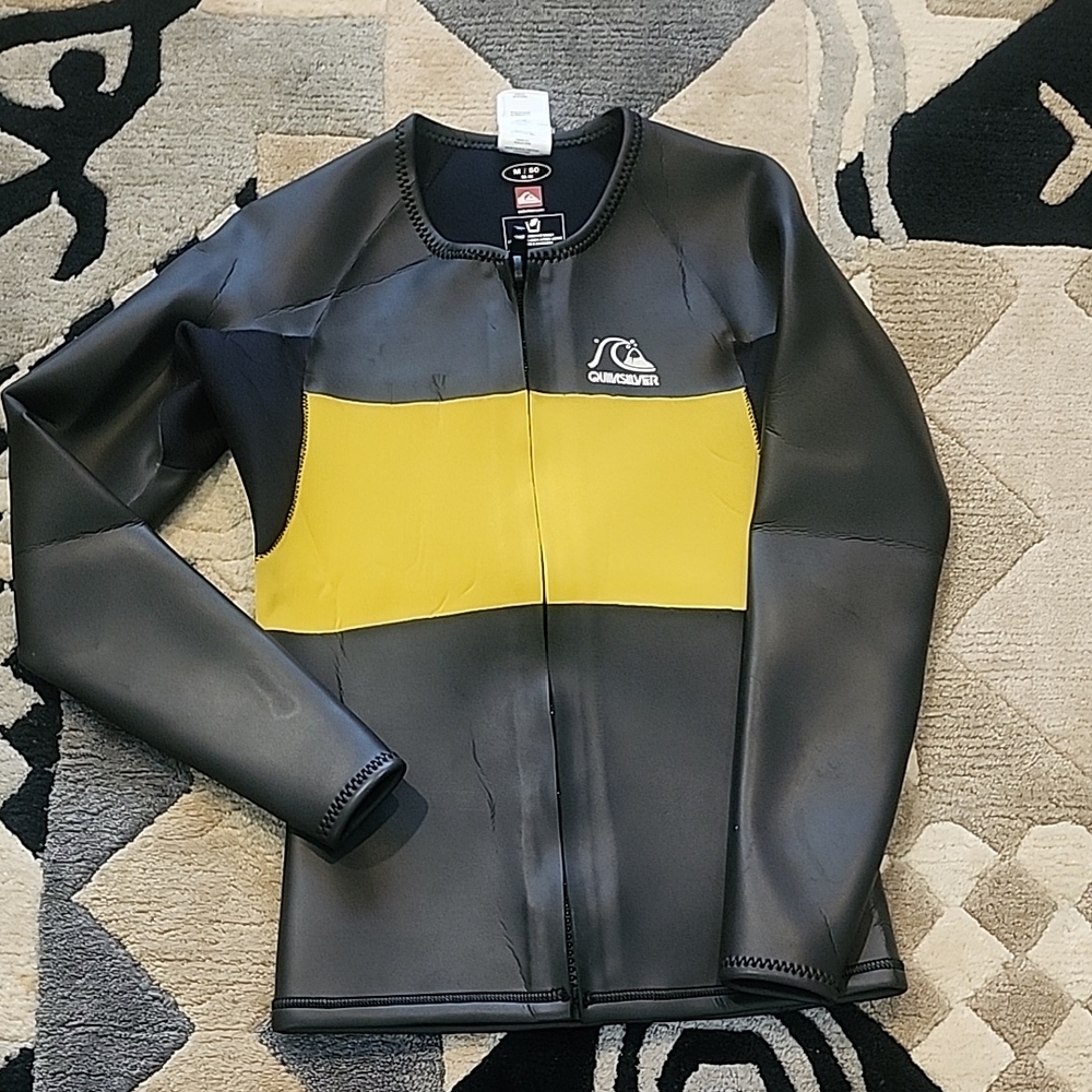 Quiksilver Black and Yellow Surf Jacket